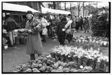 401904 Afbeelding van de bloemenmarkt op het Janskerkhof te Utrecht.